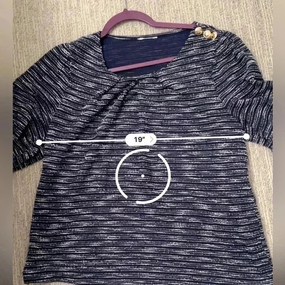 LARGE CHARTER CLUB BLUE AND WHITE TOP - Picture 2 of 5